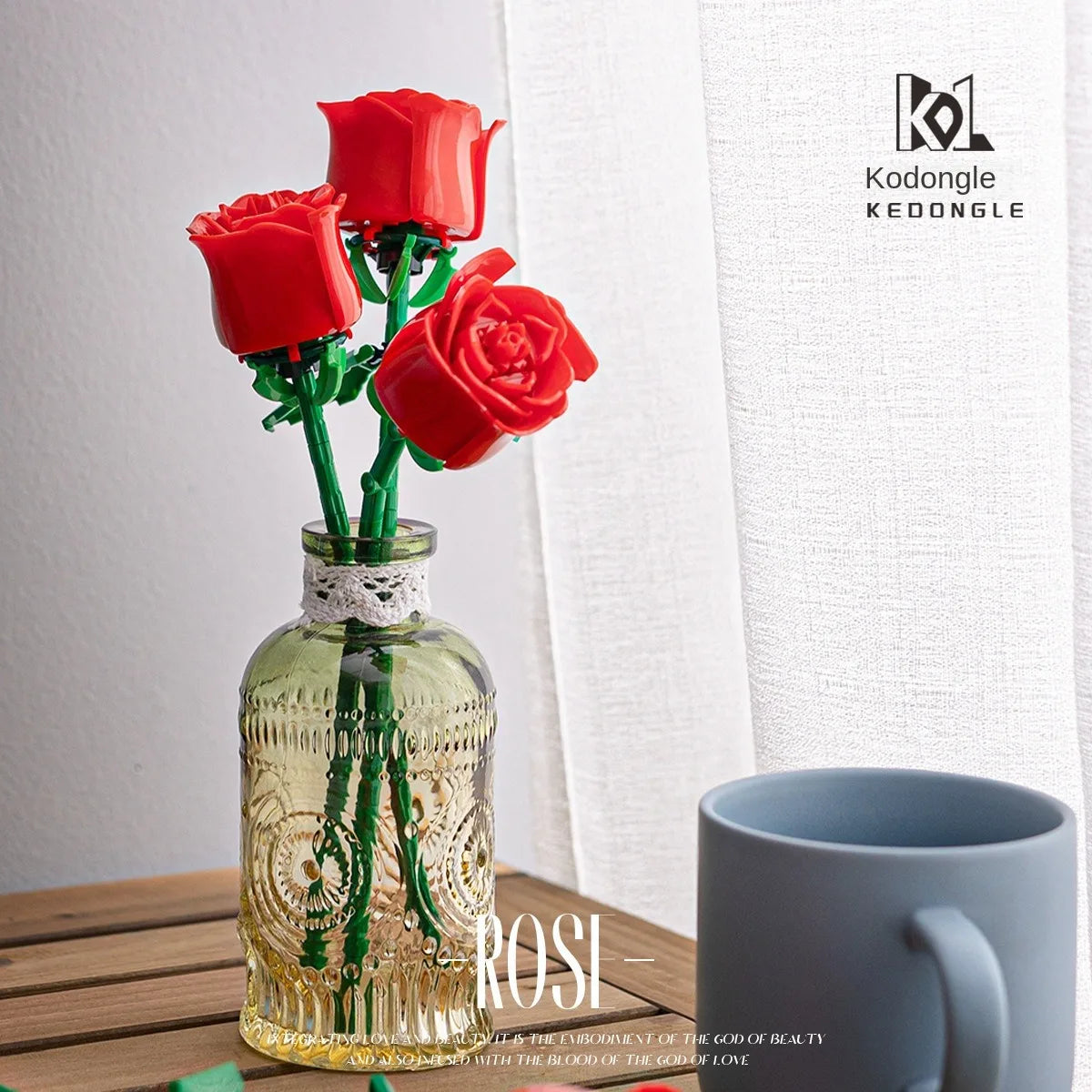 Eeuwig Boeket Rozen Bouwstenen Set voor Volwassenen - Creatief Cadeau voor Vrouwen voor Valentijnsdag - Bloemen Bouwset als Originele Decoratie