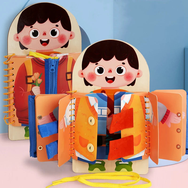 Meerlaagse Houten Drukke Plank | Montessori Vroege Educatie Spellen Stil Boek Sensorisch Speelgoed voor Peuters