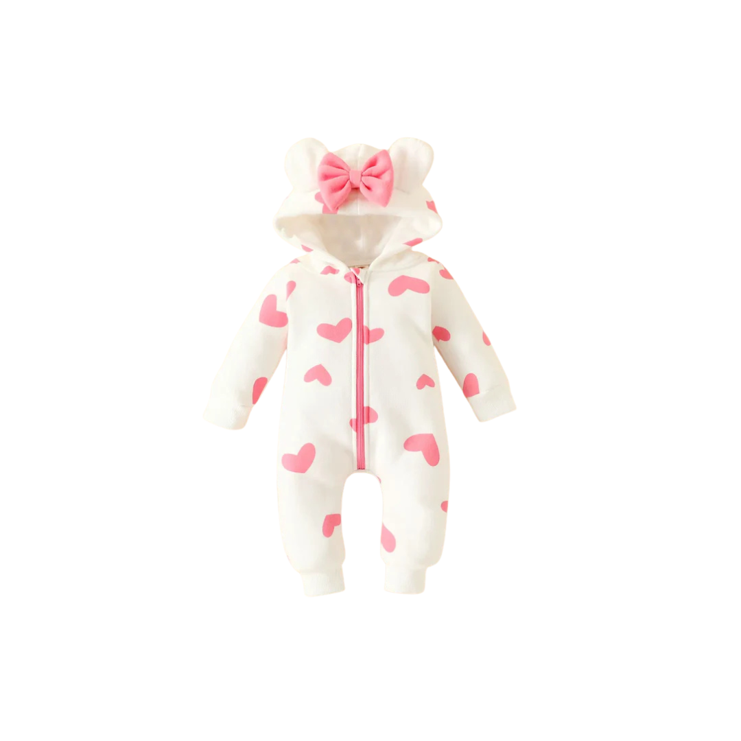 Romper met Lange Mouwen en Hoed | Warme Buitenkleding met Rits Dikke Baby Onesies