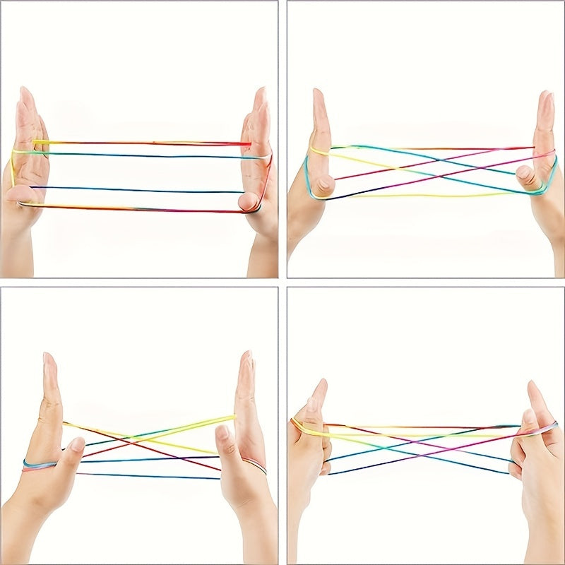 Educatief Regenboog Touw Speelgoed | Vinger Spel & Wetenschappelijk Spel | Leuk voor Kinderen & Volwassenen (2-Pack)