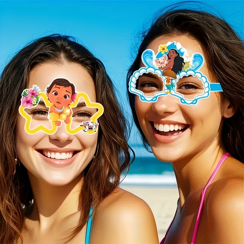 12-delige Feestset Moana Thema | Papieren Brillen & Decoraties | Party Accessoires voor Verjaardag & Feest