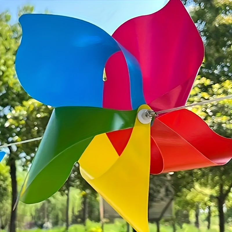 5pcs kleurrijke windmolens set – weerbestendige windmolens van duurzaam PP materiaal voor tuin, park, boerderij of feestje