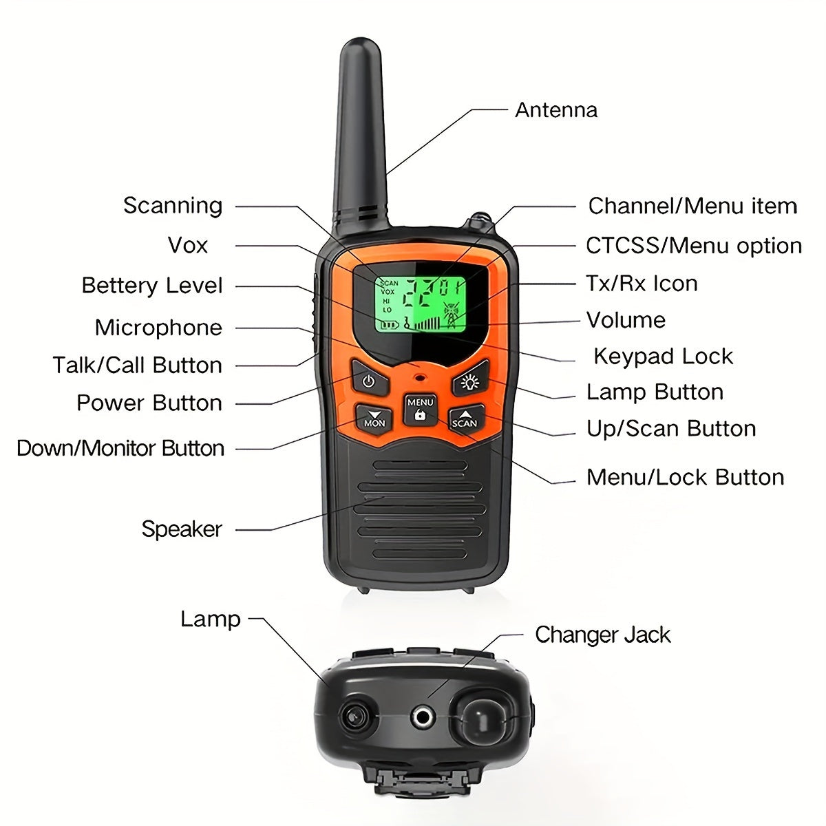 2-Pack Walkie Talkies | 8KM Bereik, LCD, Outdoor Kamperen