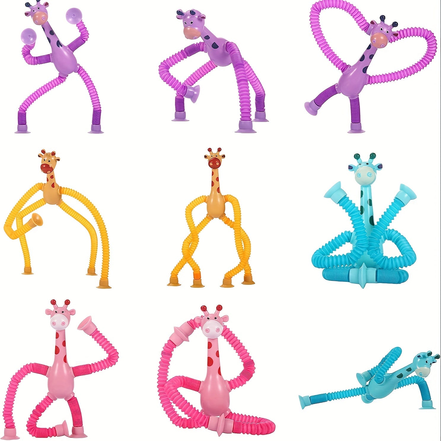 Giraffe Cartoon Zuignap Montessori Speelgoed | Educatief Ontspannend Plezier, Verschillende Vormen Ontwikkelingssensorisch Speelgoed voor Kinderen