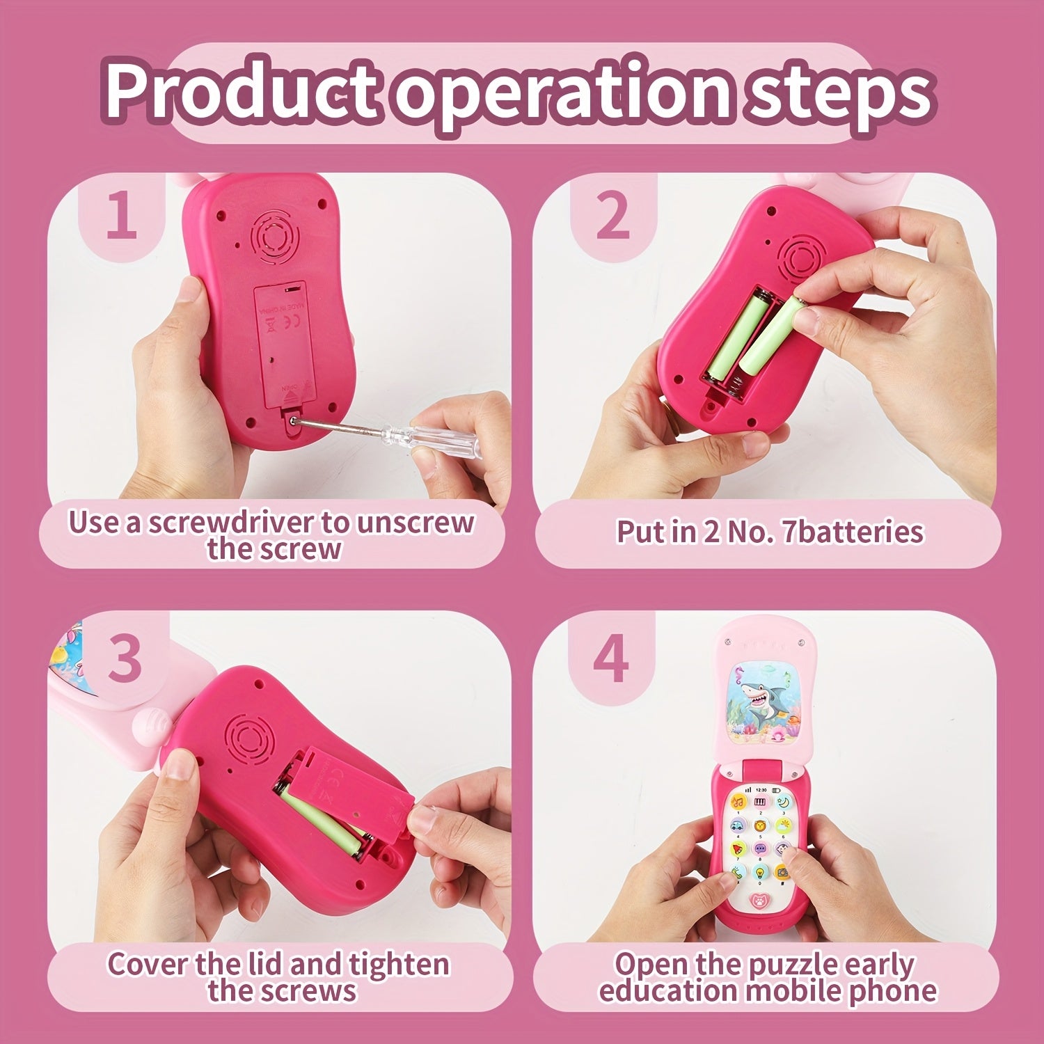 Muzikale Cartoon Flip Telefoon | Interactief Speelgoed voor Jongens & Meisjes, Perfect Cadeau