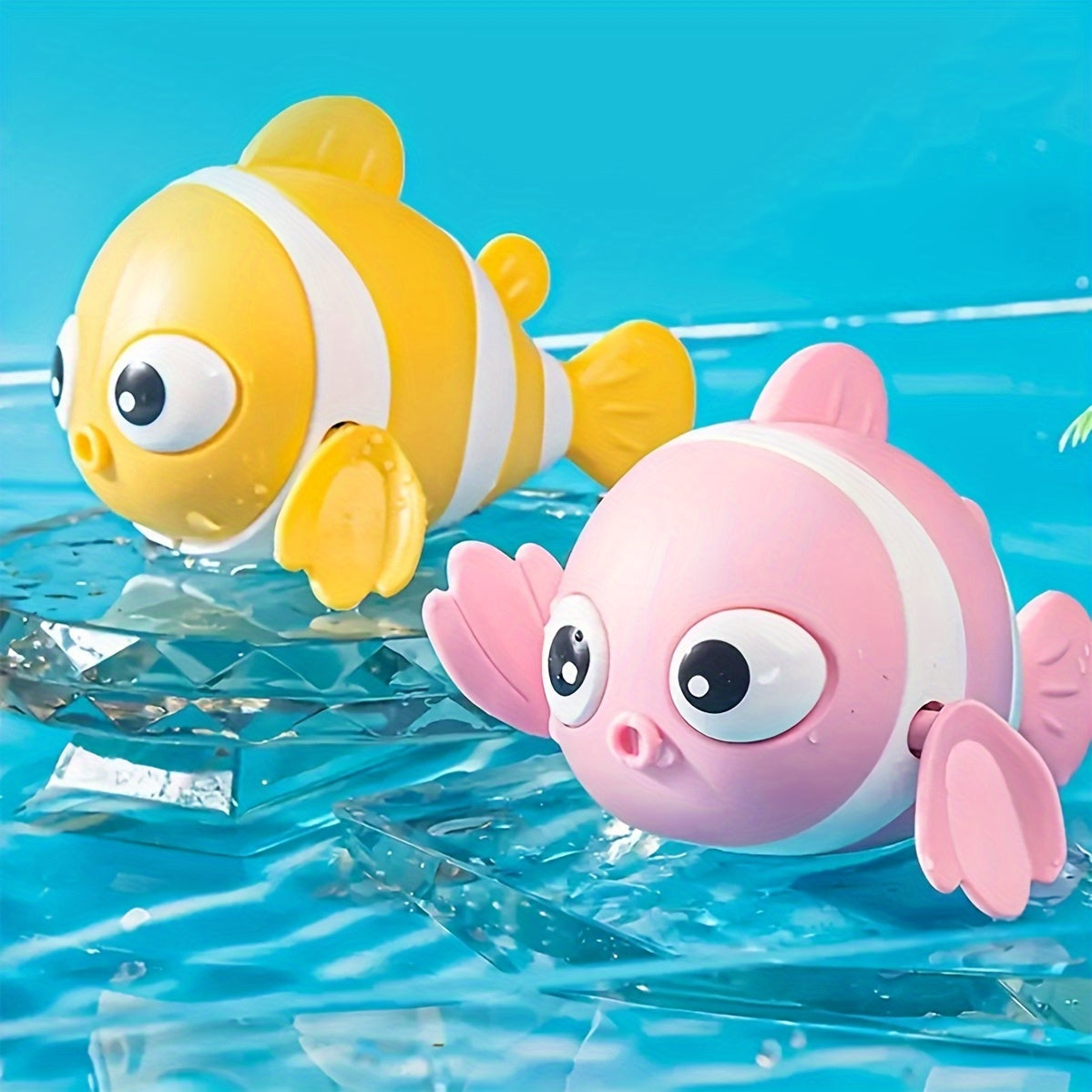 3 Stuks Water Speelgoed Clownvis – Opwindbaar Badspeelgoed voor Binnen & Buiten, Cadeau voor Kinderen
