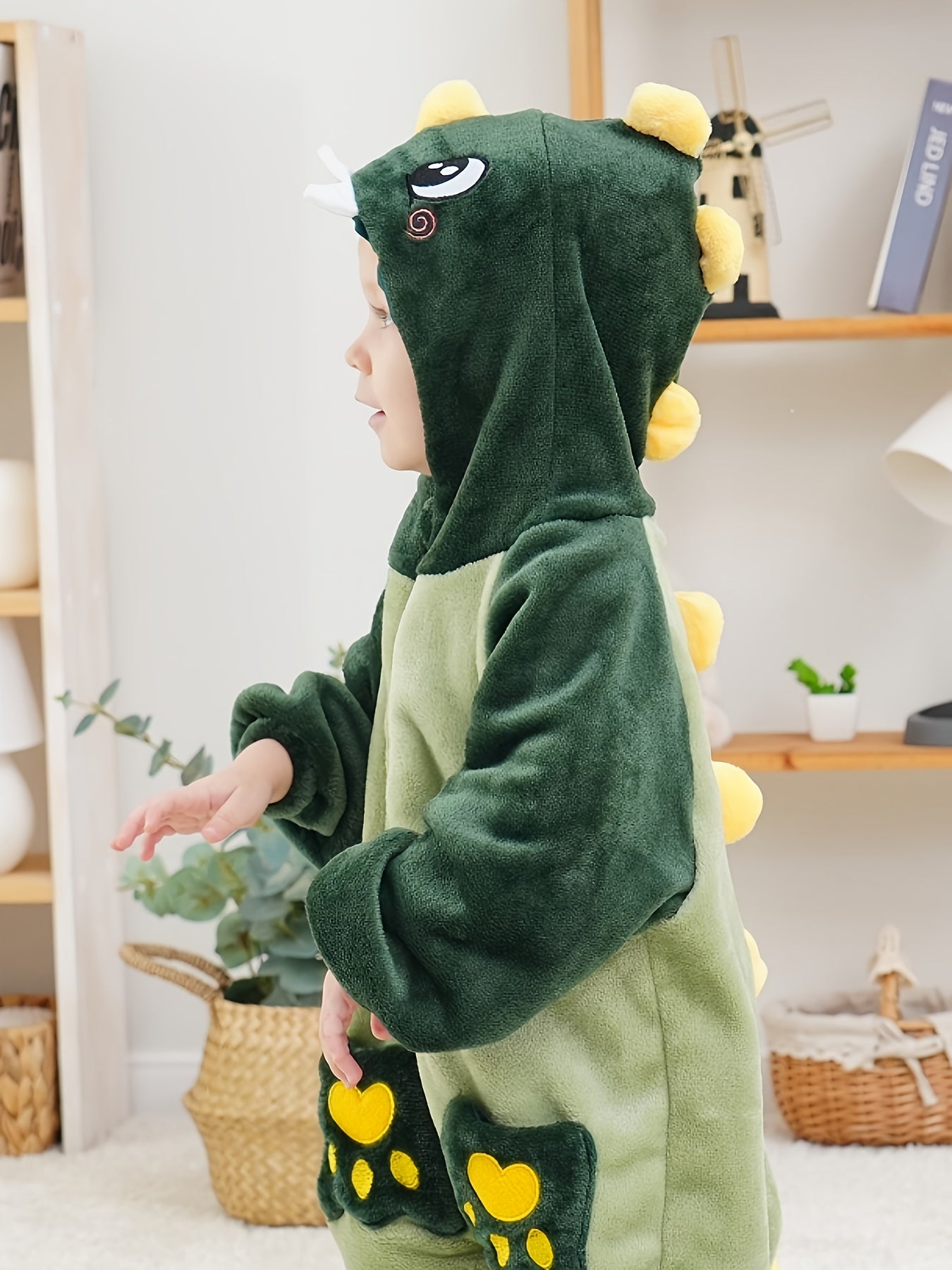 Kinder Dinosaurus Onesie Pyjama – Comfortabele Hooded Jumpsuit met Lange Mouwen