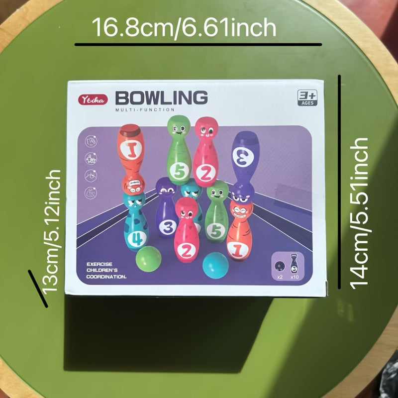 12-delige Bowling Set voor Kinderen met Vrolijke Prints – Indoor & Outdoor Speelgoed