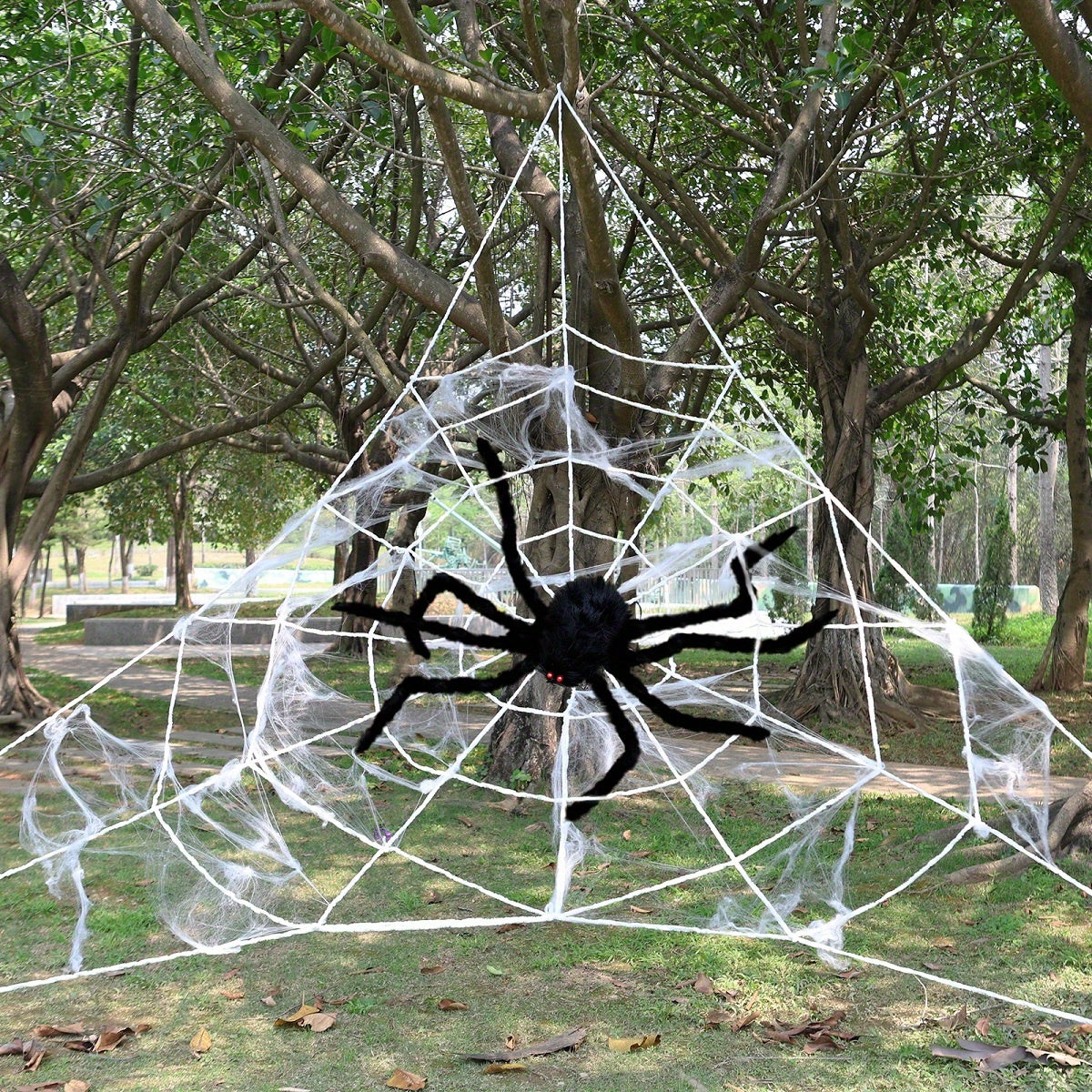 5.4m Spinrag met 150cm Nep Spin | Halloween Decoratie Set voor Feest en Partijversiering