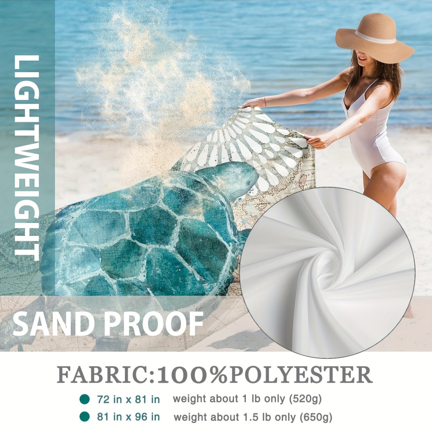 Lichtgewicht Zandbestendige Strandmat – Ideaal voor Reizen & Outdoor Avonturen