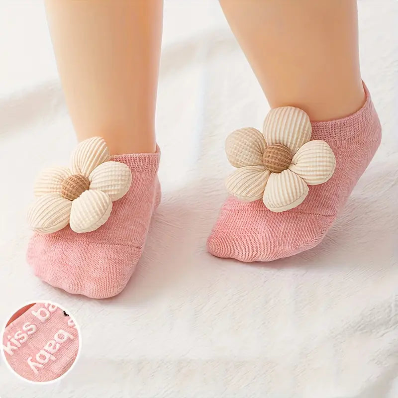 Baby Sokken Meisjes | Set van 4 Paar Antislip Sokken voor Pasgeborenen 0-1 Jaar