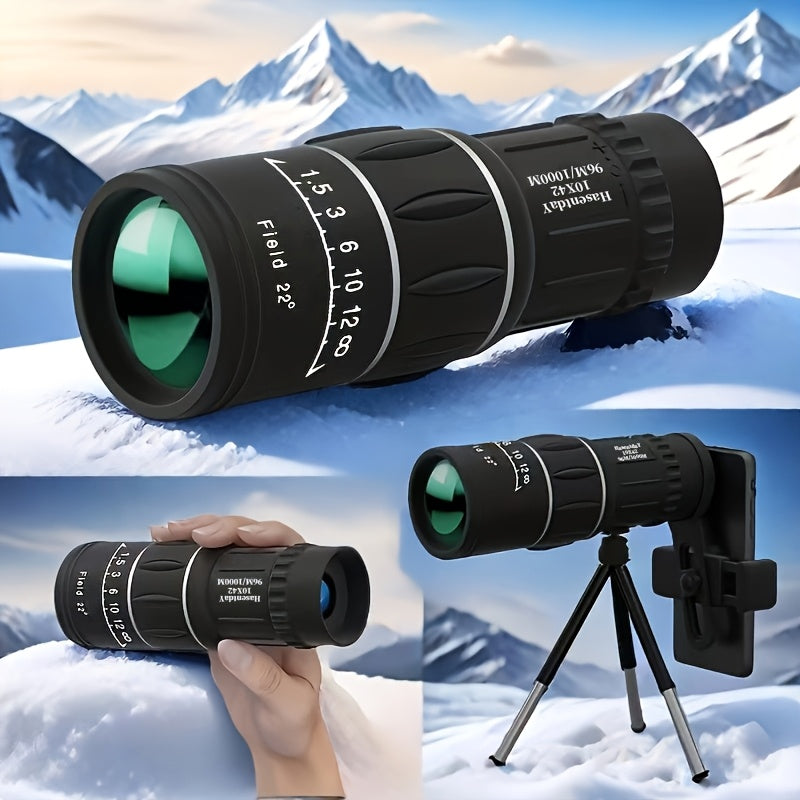 10x42 Monoculaire Telescoop – Lichtgewicht Verrekijker voor Camping, Reizen, Jacht & Concerten