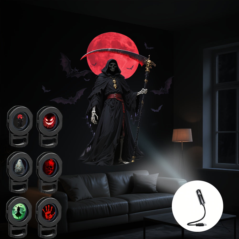 Halloween LED projectielamp - draagbare USB lamp, binnen & buiten decoratie