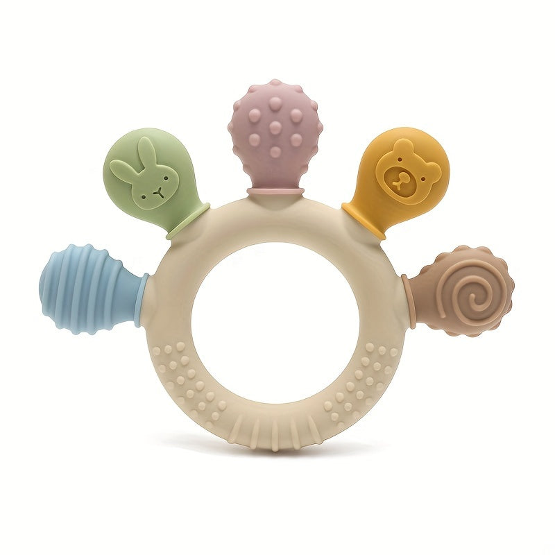 BPA-vrije Baby Siliconen Bijtringen | Schattige Siliconen Tandjesring | Babyaccessoires met Zachte Textuur | Geschikt voor Jongens en Meisjes | Perfecte Cadeau