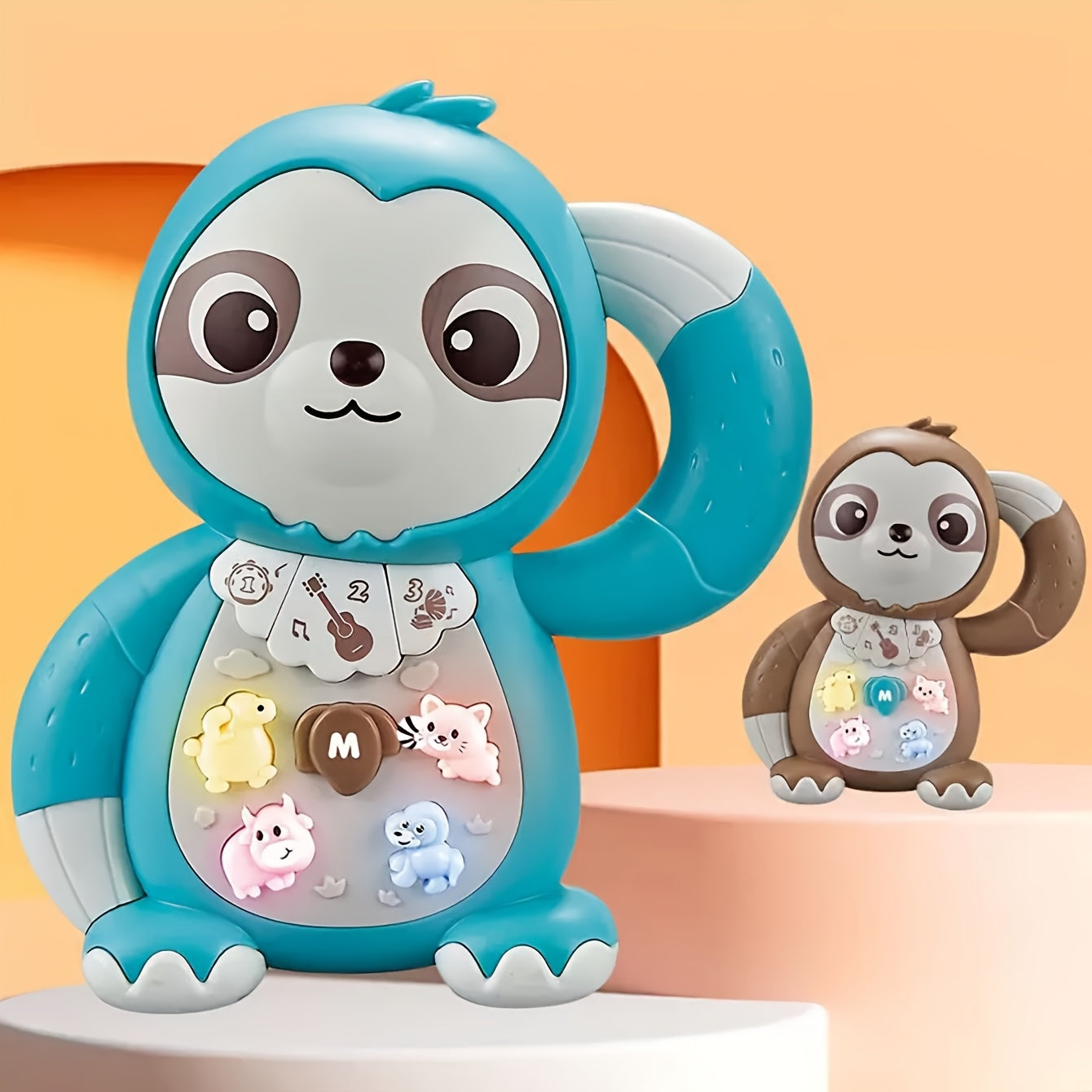 Cartoon dierenvingerpiano | Multifunctioneel educatief speelgoed met leuke muziek en lichteffecten, het perfecte cadeau voor baby's en peuters