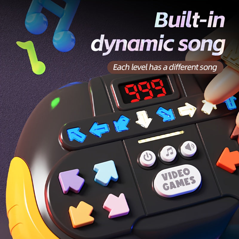 Ritme dans snelheid drukspel console | Creatief elektronisch huisdierenspeelgoed, werkt op batterijen (AAA), stressverlichting en denkoefening, ideaal cadeau voor kinderen tijdens feestdagen en kerst, verkrijgbaar in rood, geel en blauw.