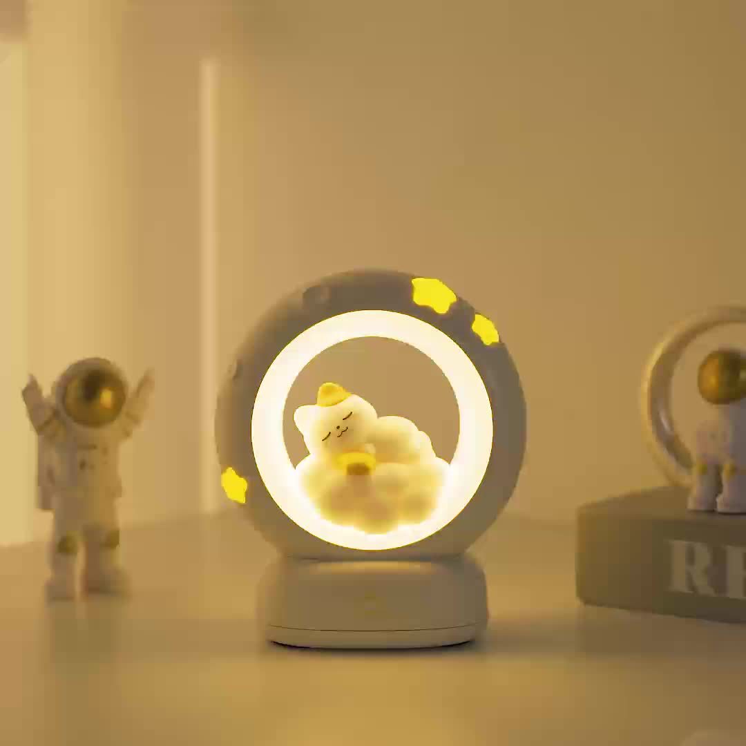 Slaapkat LED Nachtlampje |  USB Tafellamp met Tap Dimmer voor Slaapkamerdecor