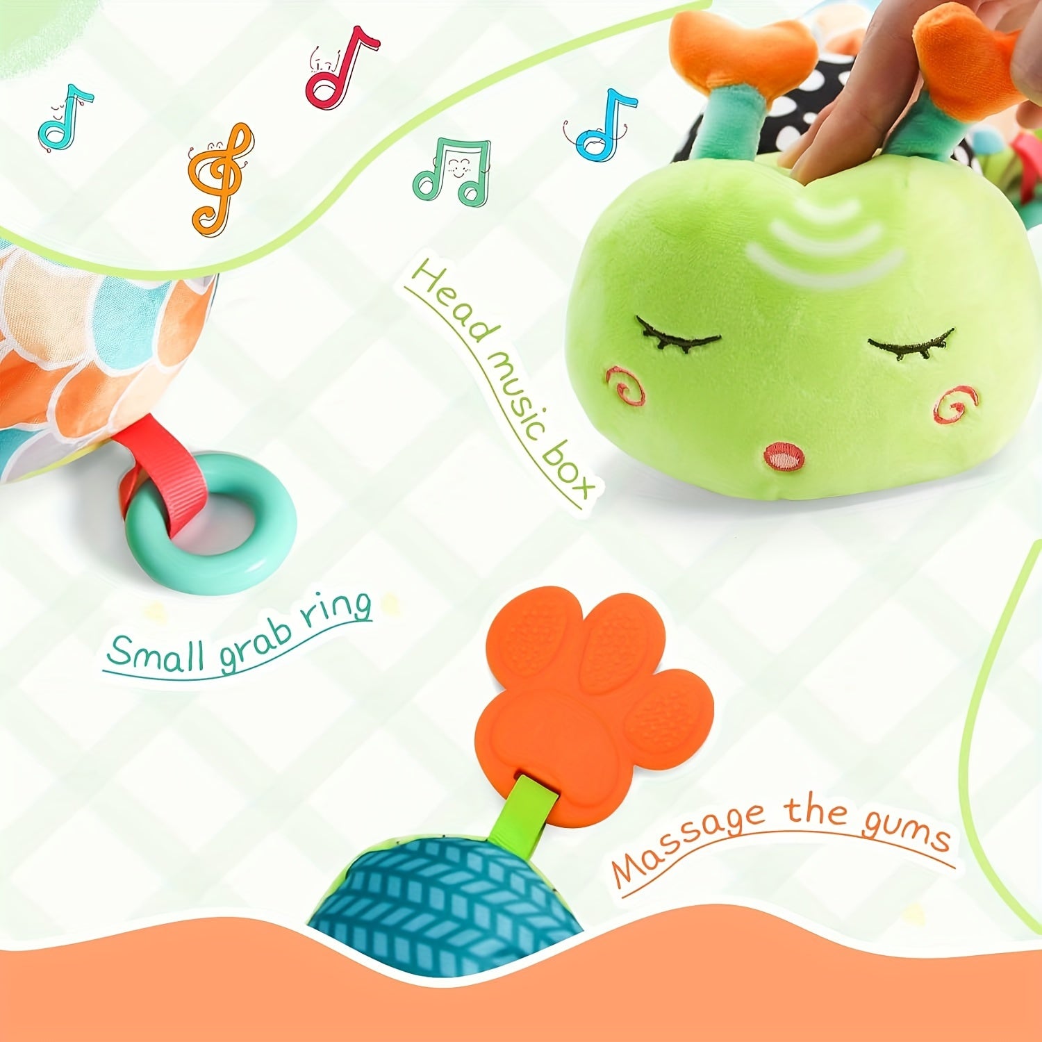 Zacht & Muzikaal Pluche Kinder Speelgoed | Kleurrijk Gevuld Dier met Knisper Rammelaars voor Baby's 0-12 Maanden