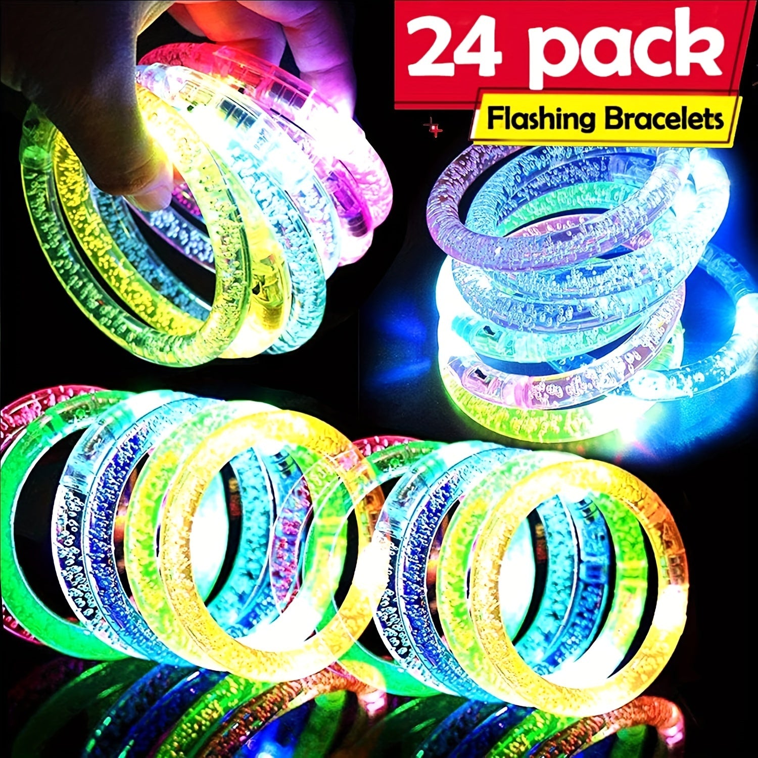 24 Stuks LED Glow Armbanden | Kleurrijke Verlichte Feestcadeaus | Perfect voor Verjaardagen, Carnavals en Halloween