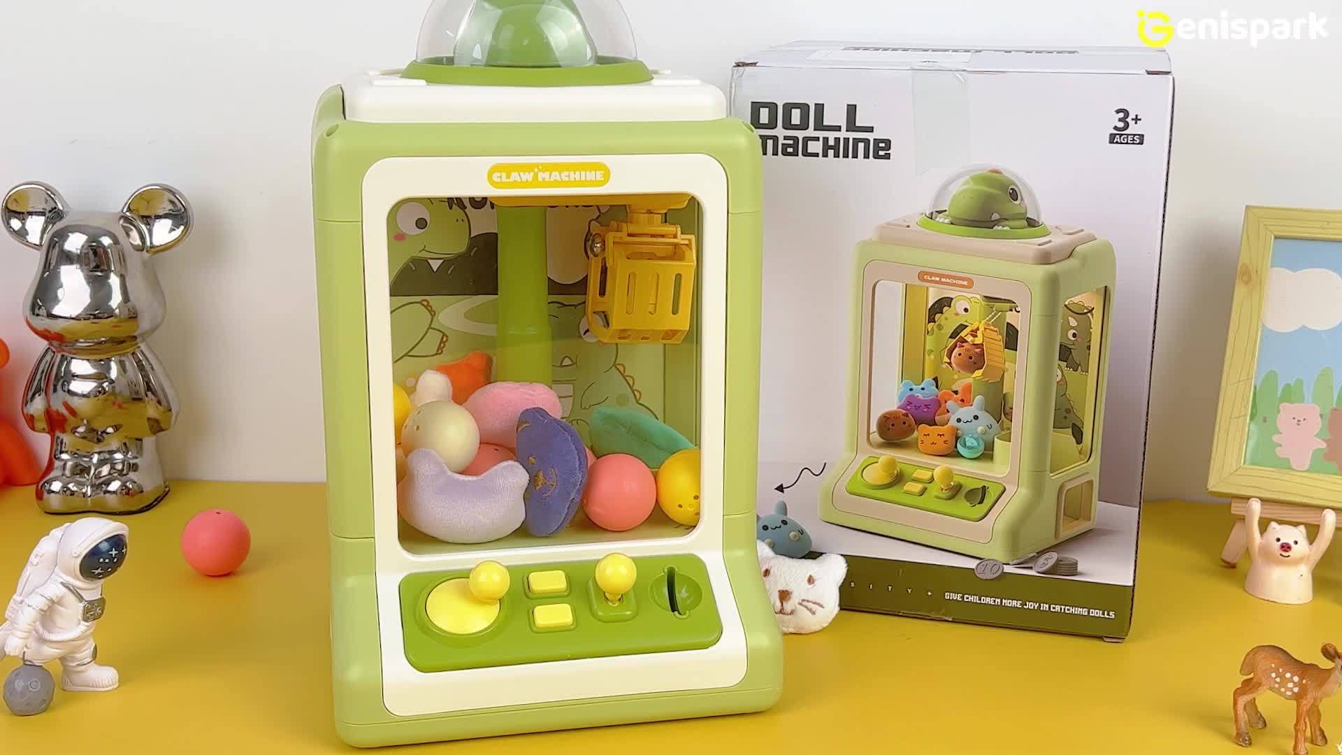 Mini-dinosauruskrabmachine voor kinderen | Bevat 10 poppen en 10 draaiende eieren, snoepmachine met muziek, perfect cadeau voor kinderen