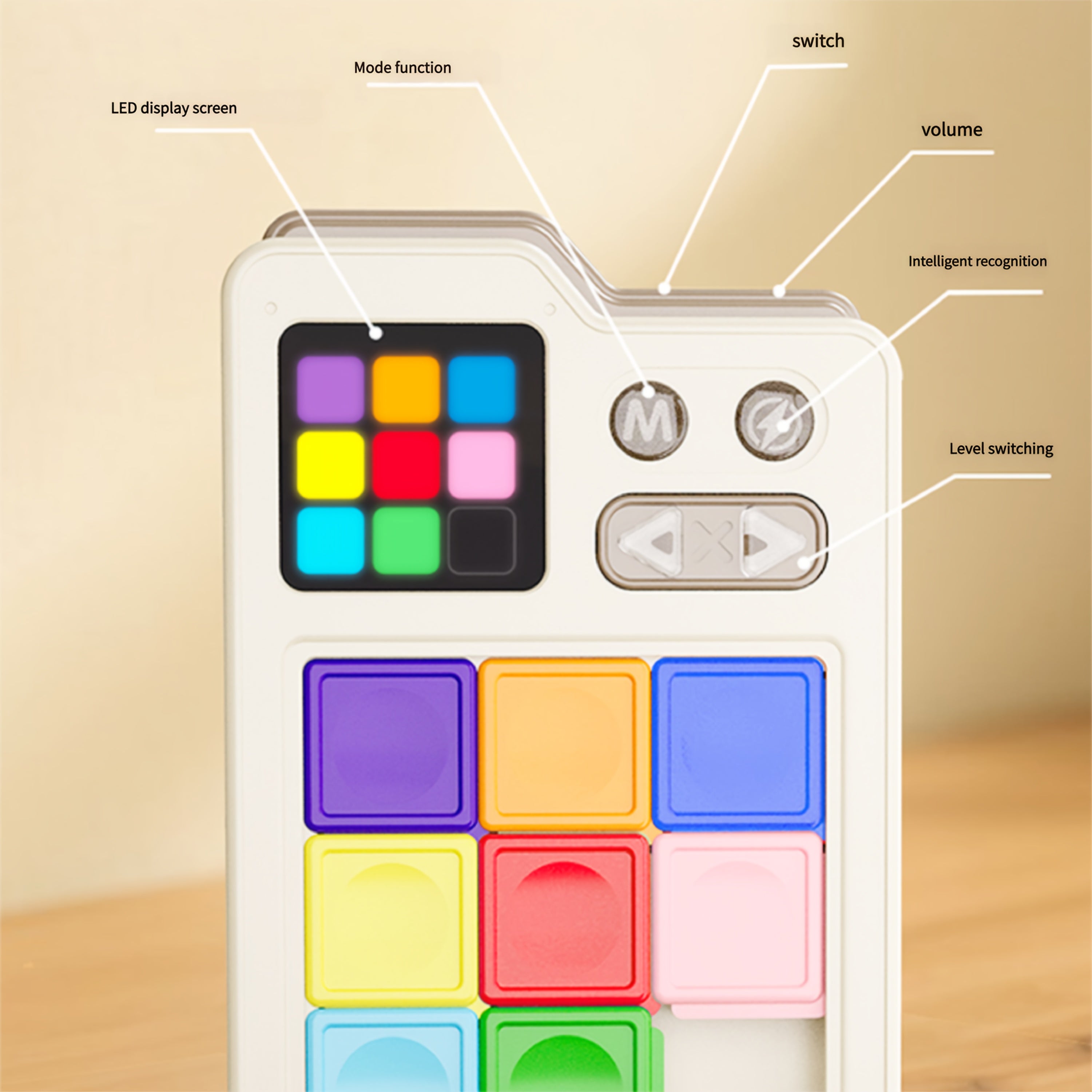 Puzzle Coulissant Électronique "Smart Klotski" pour Enfants 6 Ans et Plus - Jeu Cérébral Interactif avec Niveaux de Difficulté Progressifs