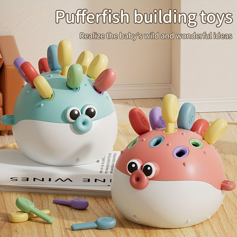 Pufferfish Bouwspeelgoed | Kleurrijke Educatieve Blokken voor Peuters | Cadeau Idee