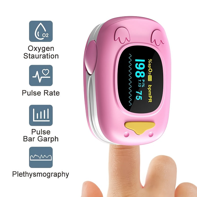 Pinguïn Saturatiemeter voor Kinderen - Vinger Pulsoximeter voor Baby's en Peuters - Hartslagmeter en Zuurstofmeter voor Jongens en Meisjes