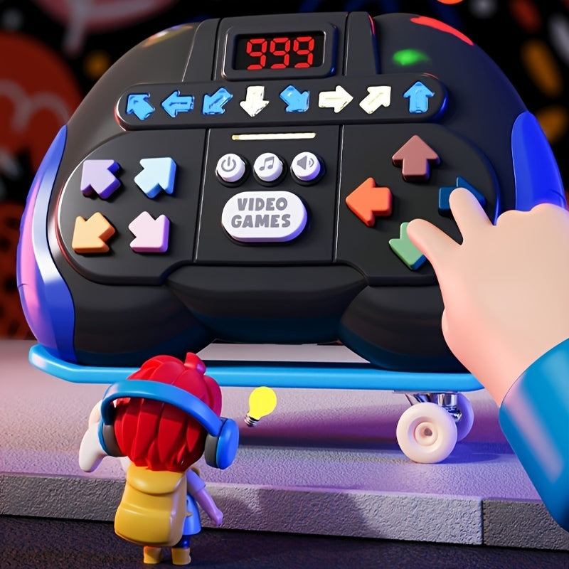 Ritme dans snelheid drukspel console | Creatief elektronisch huisdierenspeelgoed, werkt op batterijen (AAA), stressverlichting en denkoefening, ideaal cadeau voor kinderen tijdens feestdagen en kerst, verkrijgbaar in rood, geel en blauw.