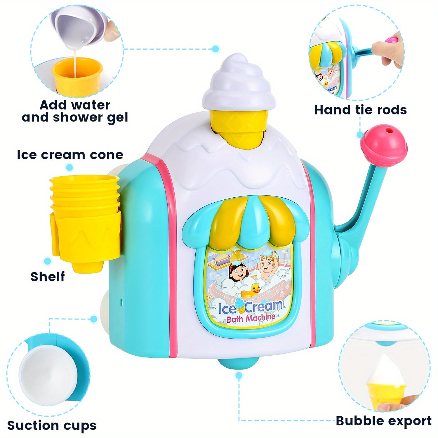 Bad Speelgoed Set | IJsjes-bellenmaker, veilig voor kinderen in bad