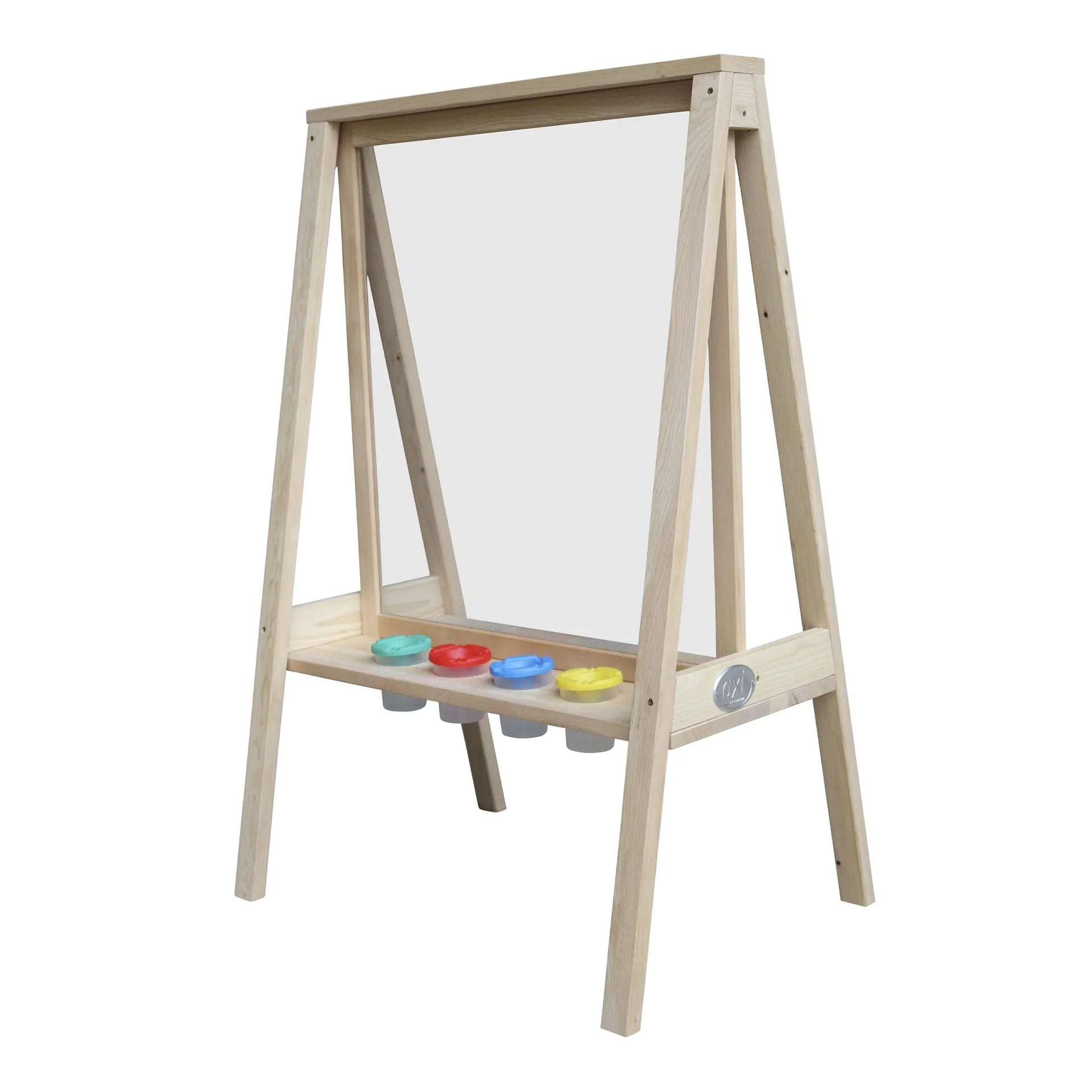 Eric Houten Kinderstaffelei – Dubbelzijdige Plexiglas Schildersezel voor Buiten & Binnen, vanaf 3 Jaar, FSC Hemlockhout