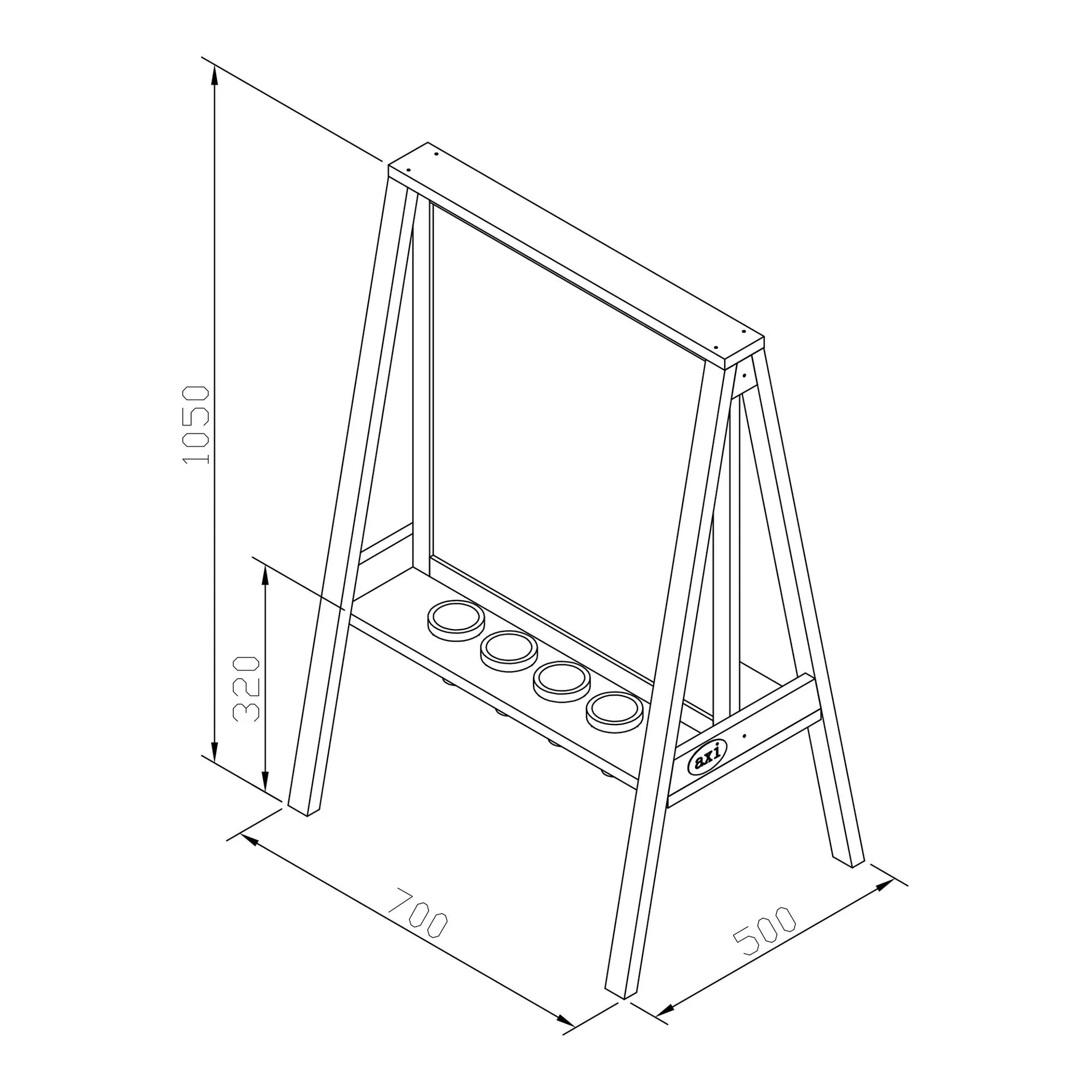 Eric Houten Kinderstaffelei – Dubbelzijdige Plexiglas Schildersezel voor Buiten & Binnen, vanaf 3 Jaar, FSC Hemlockhout