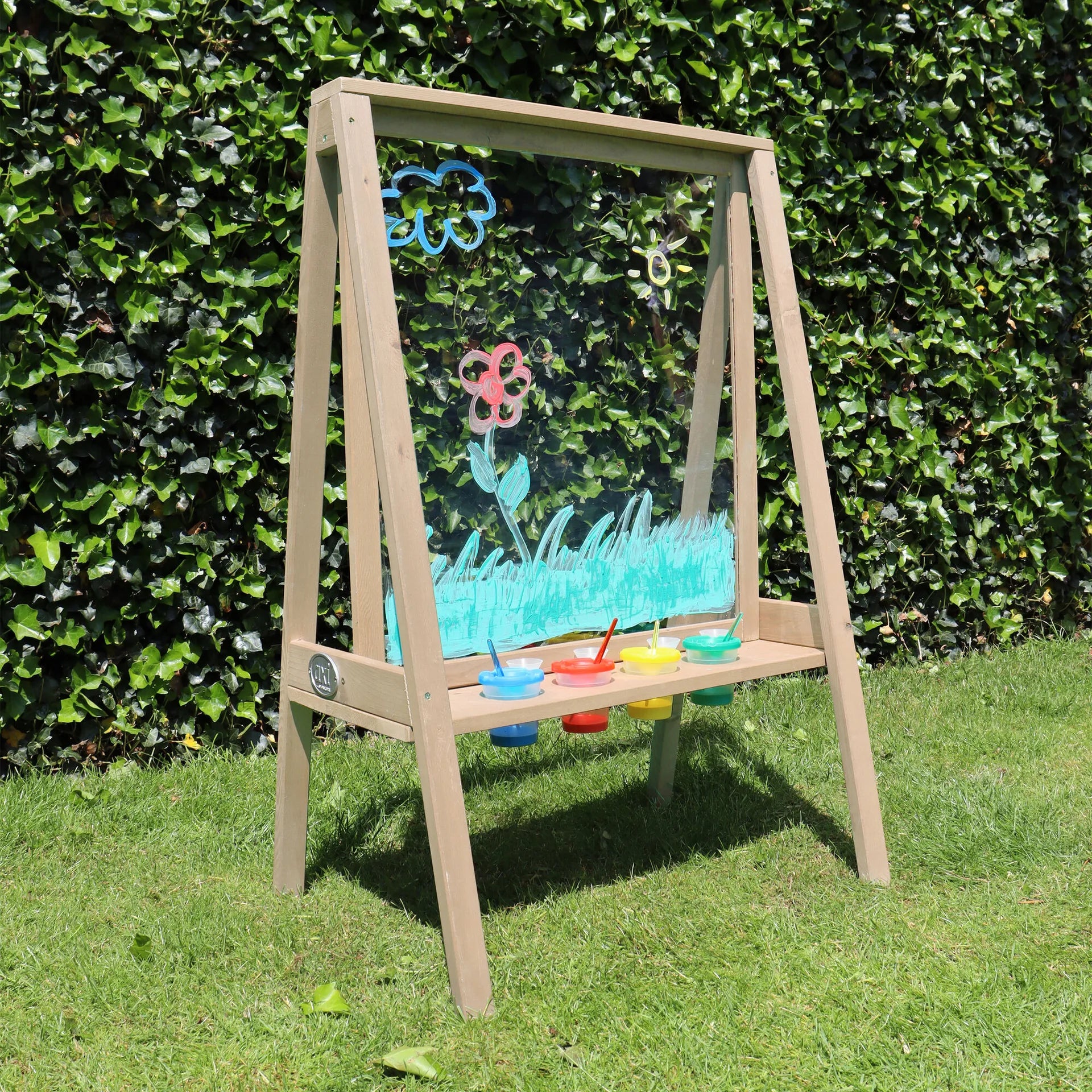 Eric Houten Kinderstaffelei – Dubbelzijdige Plexiglas Schildersezel voor Buiten & Binnen, vanaf 3 Jaar, FSC Hemlockhout