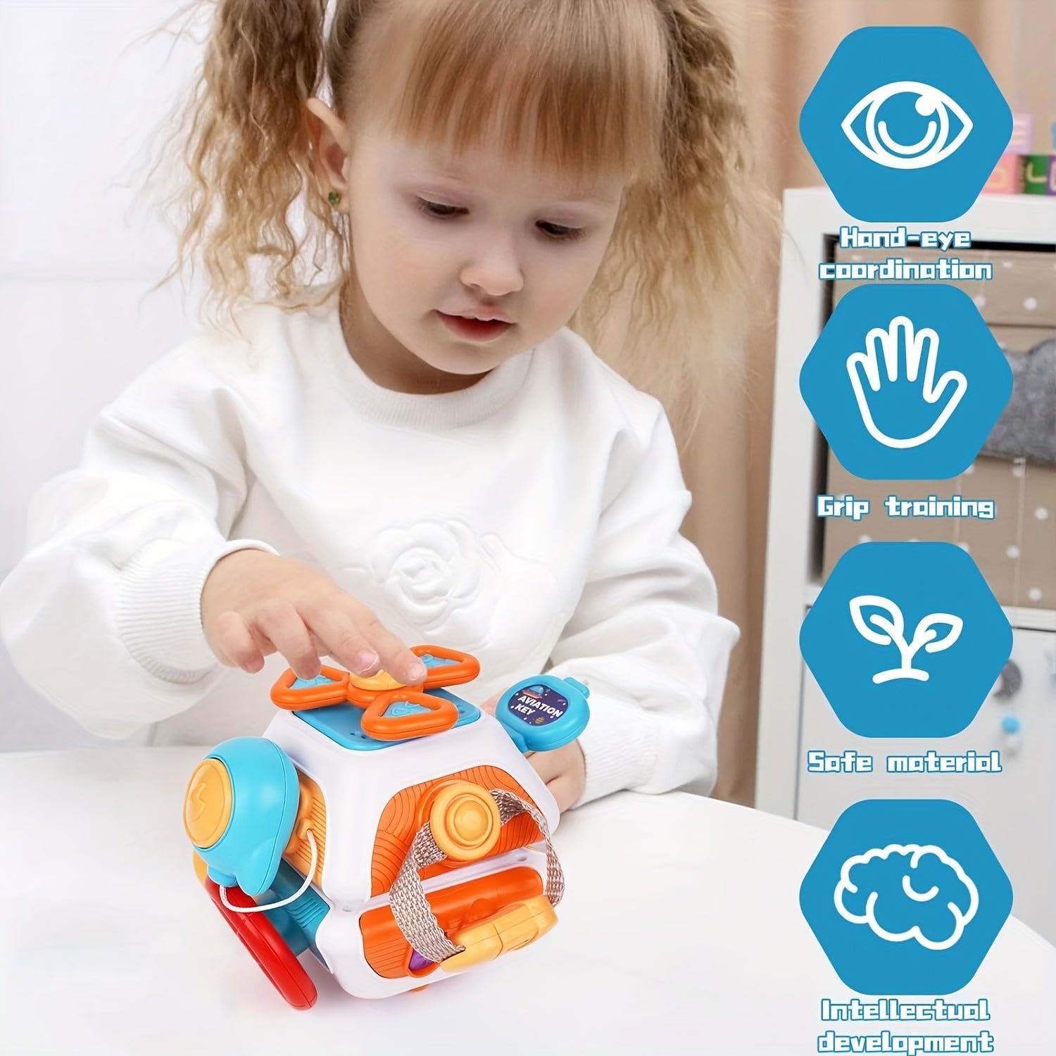 Activiteitenkubus voor Baby’s met Handvangbal – Educatief Sensorisch Speelgoed 18+ Maanden