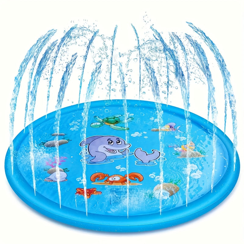 Splash Pad – Sprinkler voor Kinderen 60 Inch | Educatieve Waterspeelmat van PVC voor Peuters & Kleuters | Waterpret voor Tuin & Buiten vanaf 3 Jaar | Zomers Cadeau
