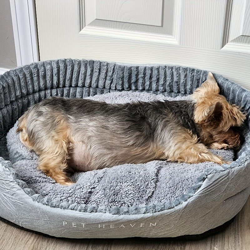 Luxe Pluche Hondenmand voor Extra Kleine Honden - Comfortabel en Wasbaar Hondenkussen van Polyester - Duurzame Grijze Mand voor Alle Seizoenen