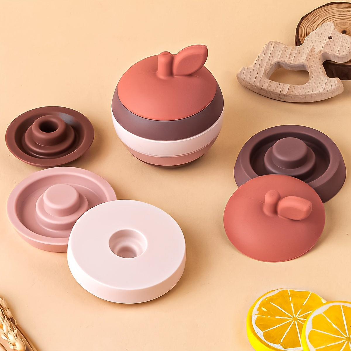Siliconen Stapel Speelgoed | BPA-vrije Baby Bouwblokken | Bijtspeeltjes & Educatief Cadeau voor Halloween, Kerst & Thanksgiving
