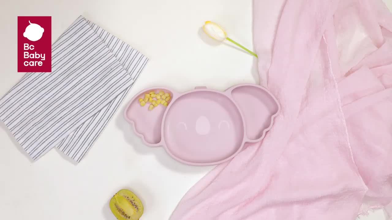 Siliconen Eetset voor Baby's en Peuters - Antislip Zuignap Bord met Bestek voor Zelfstandig Leren Eten - Knoeilvrij Servies