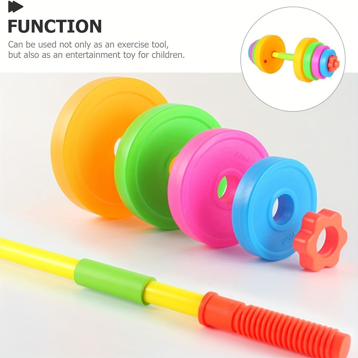 Verstelbare Speelgoed Halterset voor Kinderen - Kleurrijke Fitness Dumbbell voor Actieve Jongens en Meisjes - Educatief Cadeau om Spelenderwijs te Bewegen