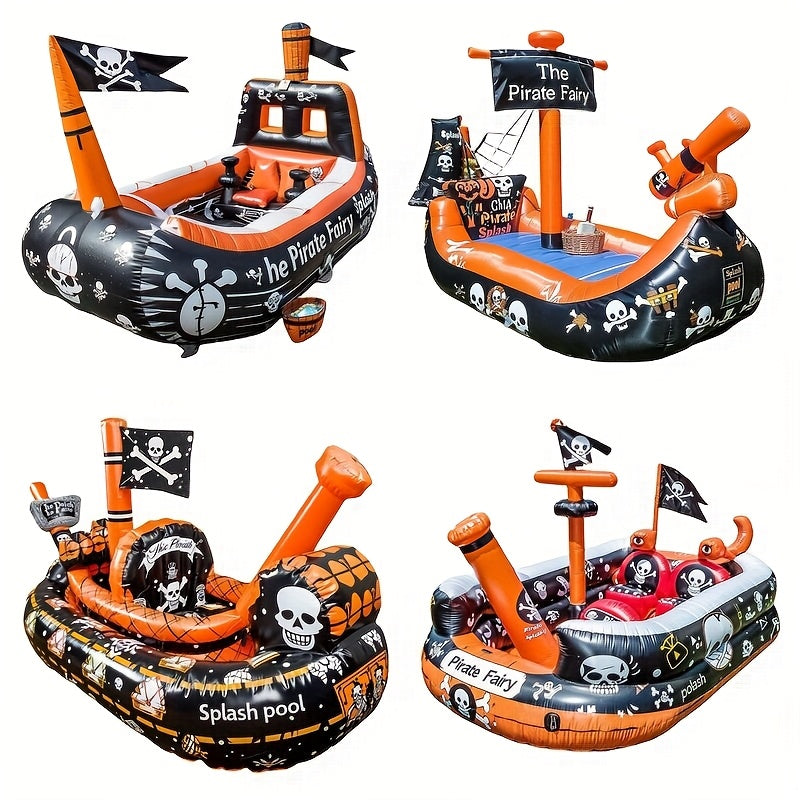 4-in-1 Piraat Sticker Set | Opblaasboot Auto- & Motorstickers – Feest- & Halloween Decoratie