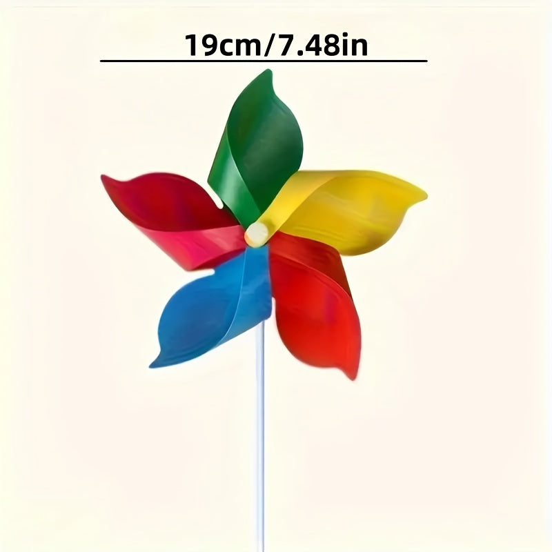5pcs kleurrijke windmolens set – weerbestendige windmolens van duurzaam PP materiaal voor tuin, park, boerderij of feestje