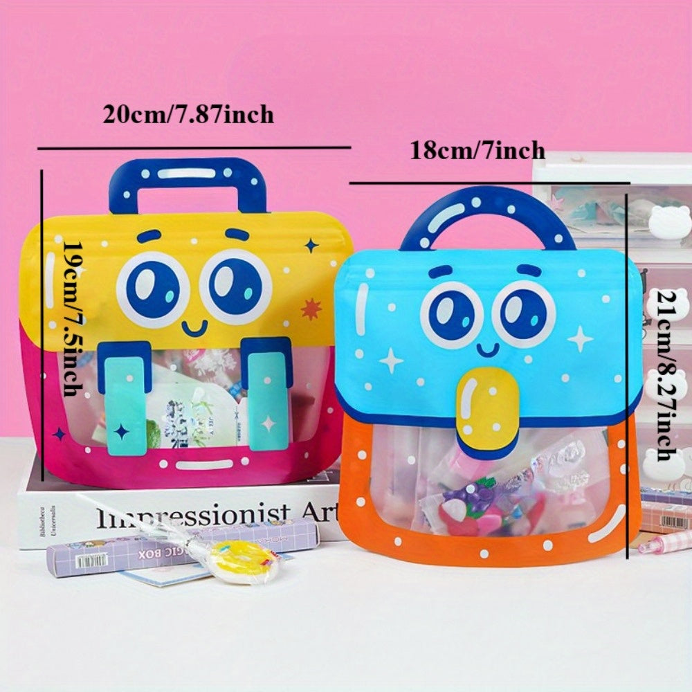 30 Stuks Cartoon Traktatiezakjes met Handvat | Herbruikbare Ziplock Cadeauzakken – Voor Feestjes & Kleine Geschenken