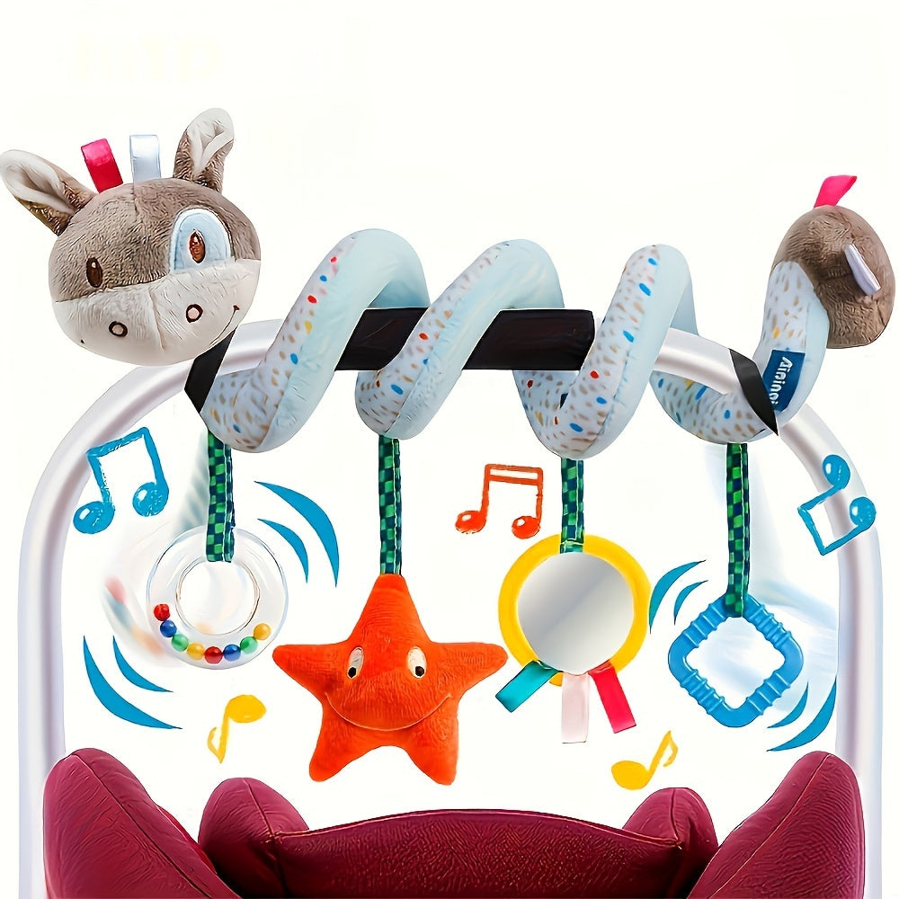 Spiraal Plush Baby Autostoel Speelgoed | Kleurrijke Mobile voor 0-12 Maanden, Ideaal voor Wieg, Bedje & Draagzak
