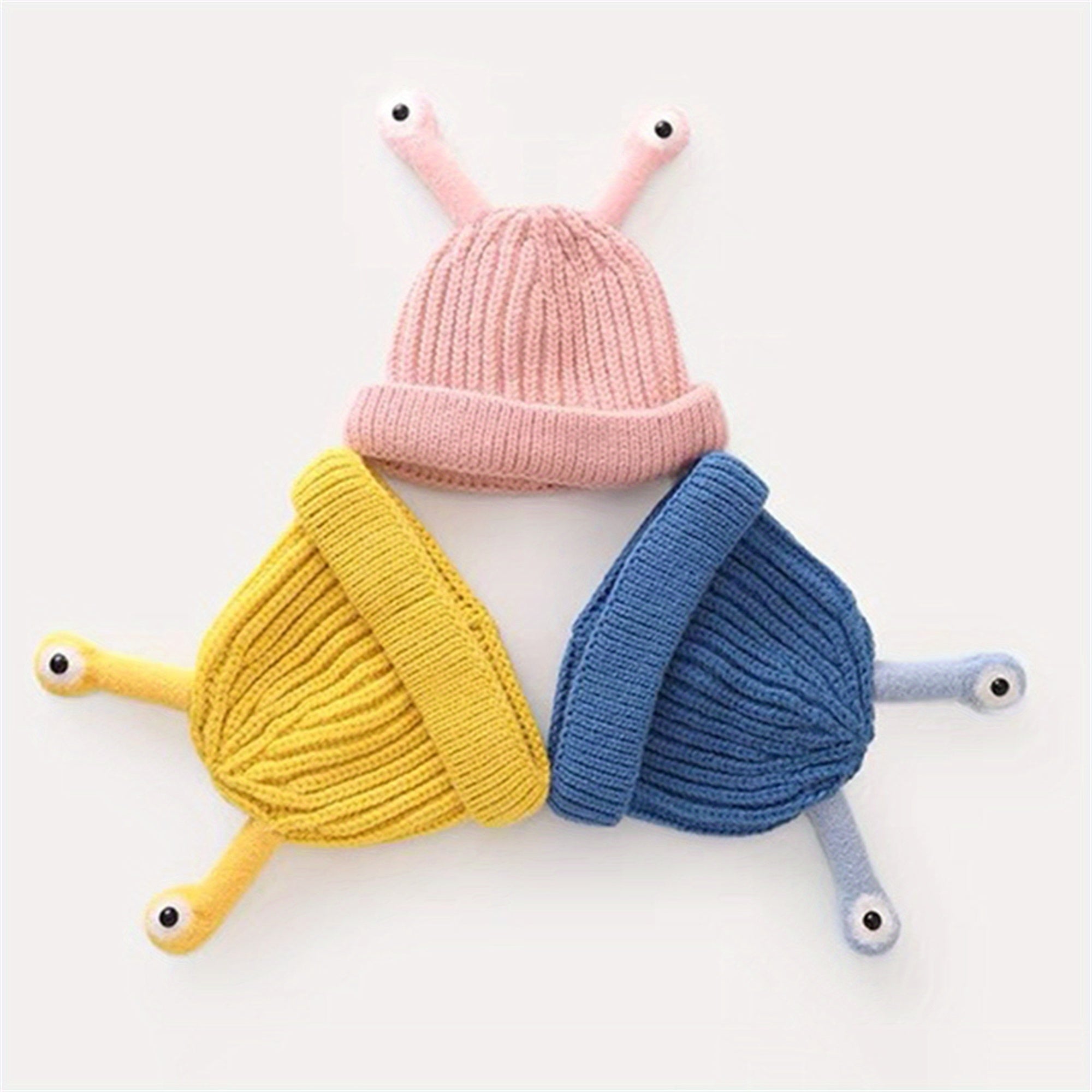 Grappige Muts met Slakkenoogjes voor Baby en Peuter - Warme Gebreide Beanie voor Kinderen 0-3 Jaar Jongens en Meisjes - Accessoire Hiver Bébé