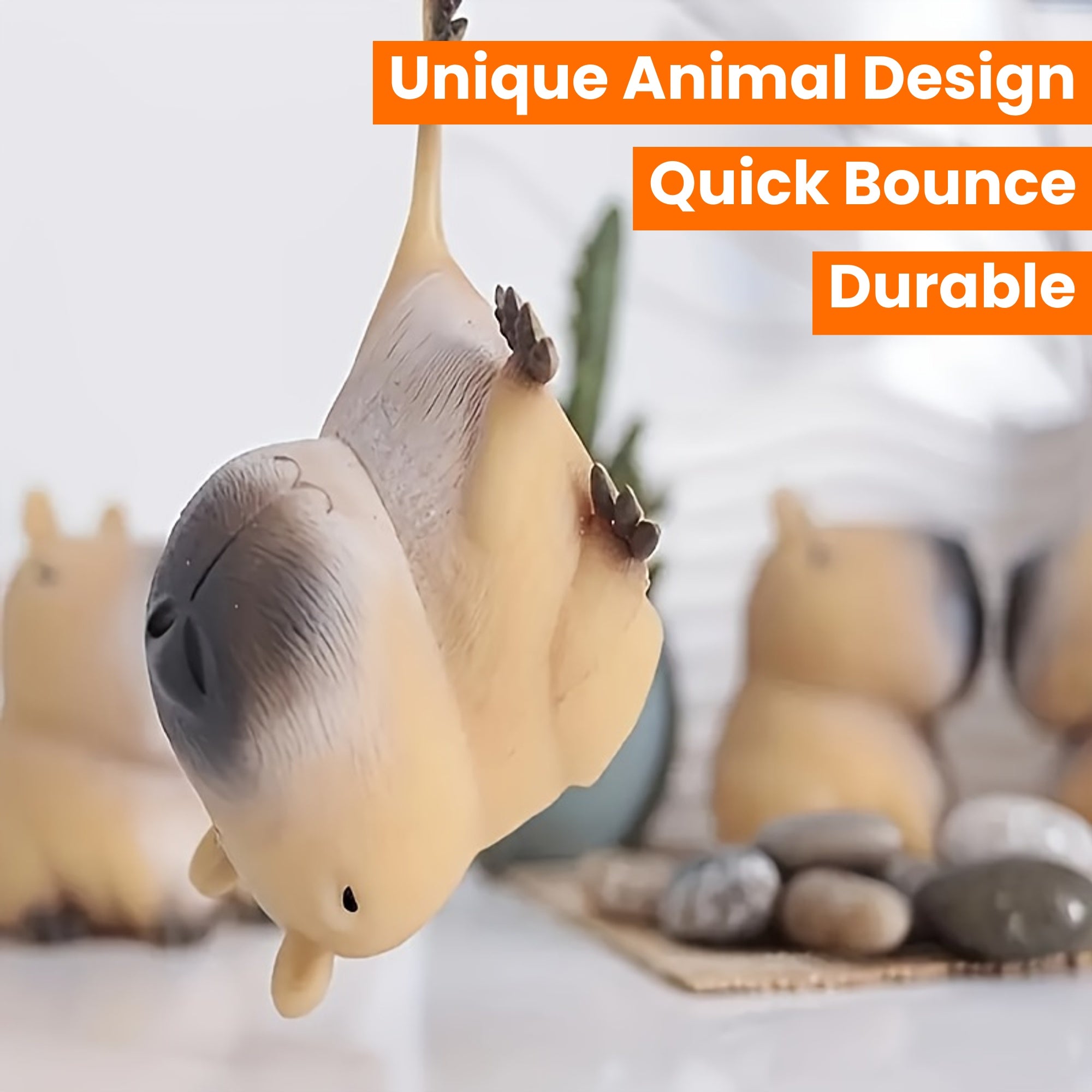 1x Capybara Rubber Speelgoed | Squeeze Bounce Toy | Duurzaam & Uniek | Feestje & Cadeautip voor Halloween/Kerst