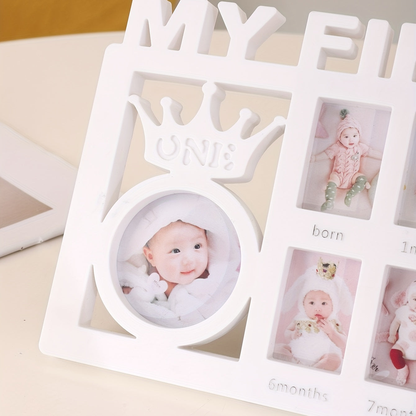 Herinneringenbewaarlijst Fotolijst - Gepersonaliseerd Doe-Het-Zelf Tafelblad Display voor Herinneringen aan je Pasgeboren Baby met Makkelijk Foto-invoeg Geschenkidee