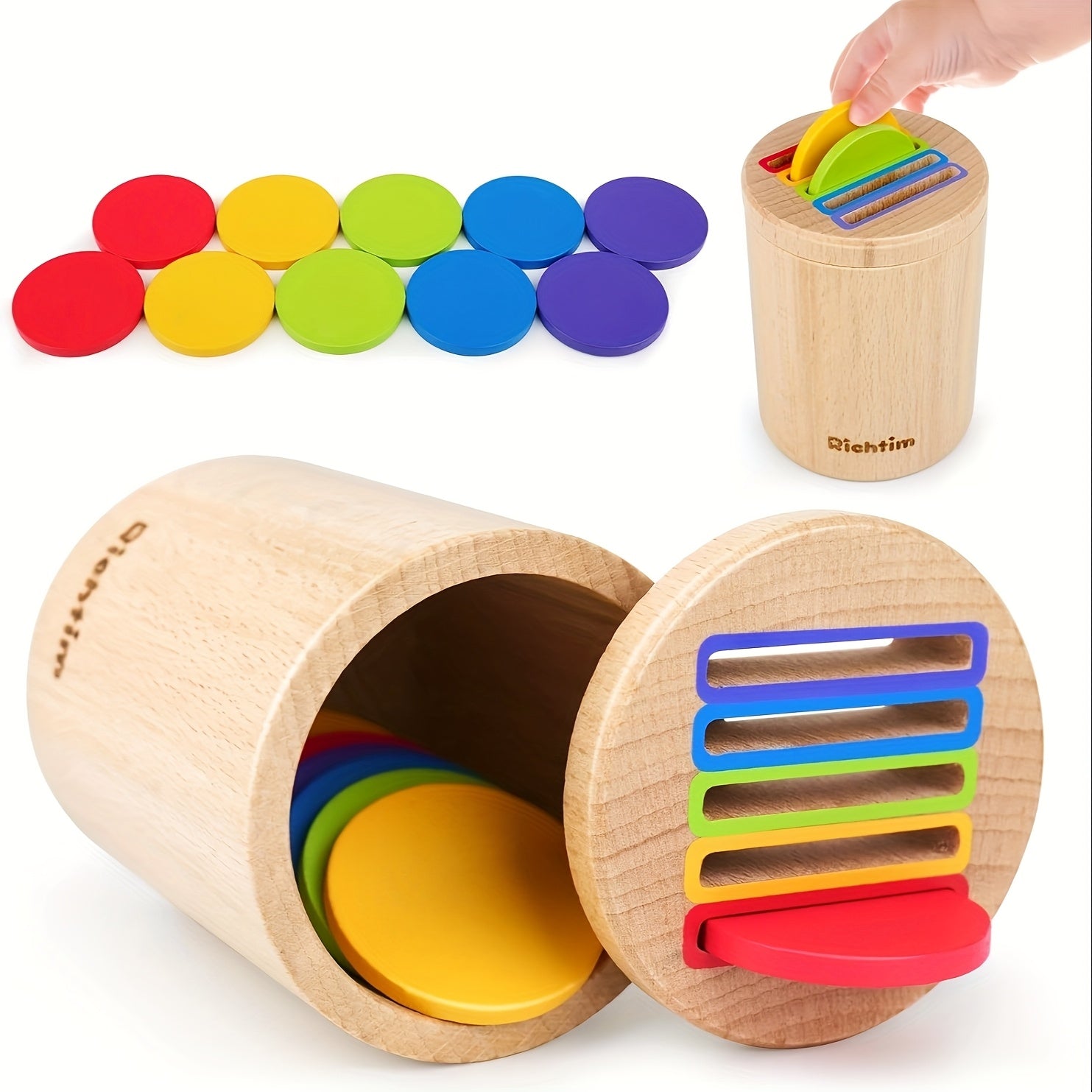 Houten Stapelspeelgoed | Educatief Sensory Spel voor Baby’s (1-3 Jaar)