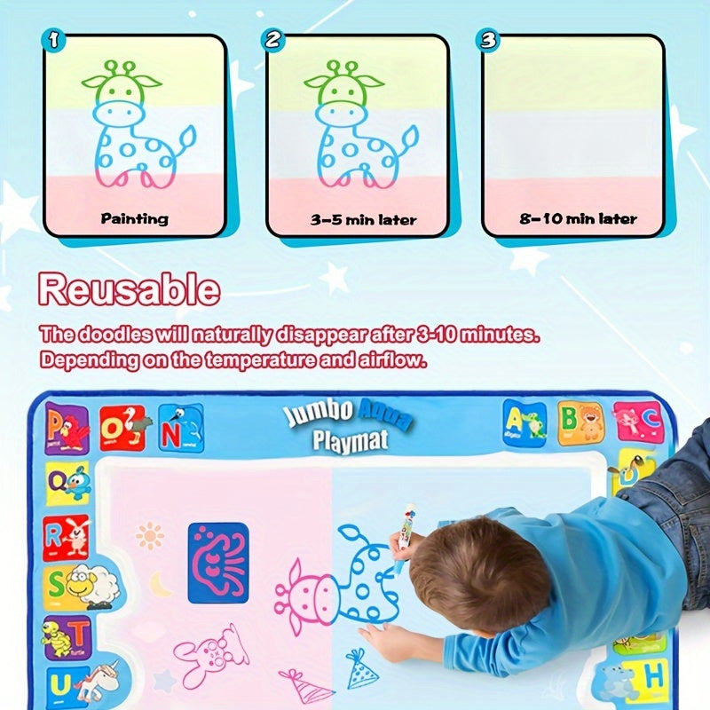 Kleurrijk patroon DIY graffiti schilderij water canvas | Waterkwast verdwijnt automatisch en herbruikbaar vloerkleed speelgoed voor kinderen