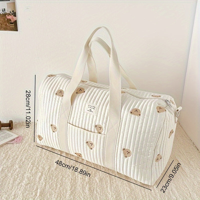 Grote geborduurde beren opbergtas | Reistas voor baby’s