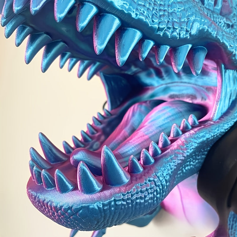Stoere 3D Geprinte T-Rex Muurdecoratie voor Jongens en Mannen - Roze Dinosaurus Kunstwerk voor Kinderkamer, Kantoor of als Cadeau voor Vaderdag en Halloween