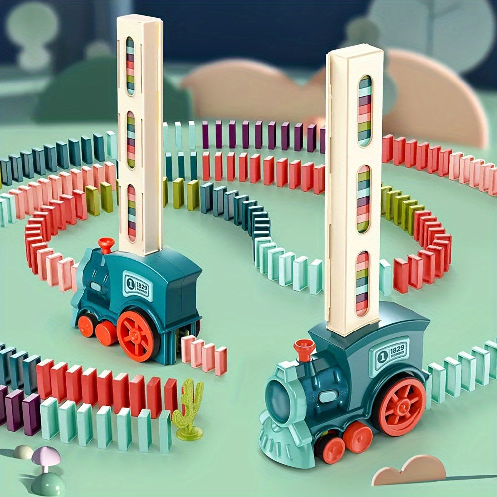 Leuke Domino Rally Elektrische Treinset | Creatieve en Educatieve Bouwblokken voor Kinderen